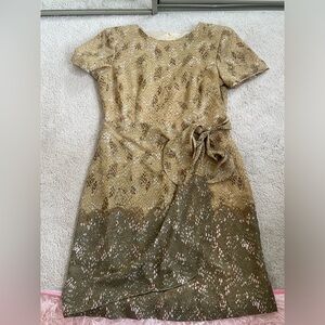 Green and Tan Snakeskin dress